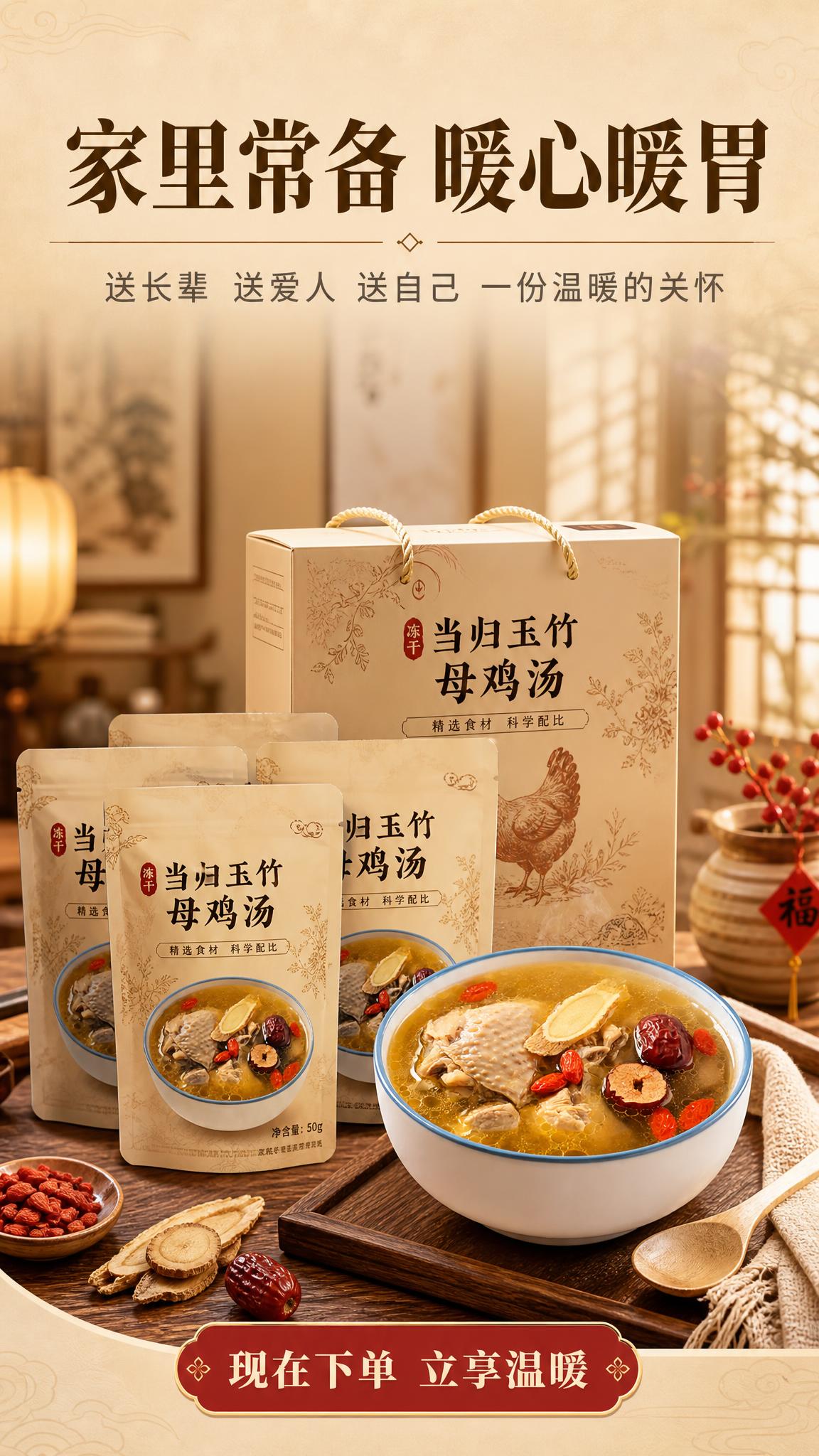 [商品] 使用【图1】冻干当归玉竹母鸡汤成品图；保留鸡汤的金黄… - 图片创意预览