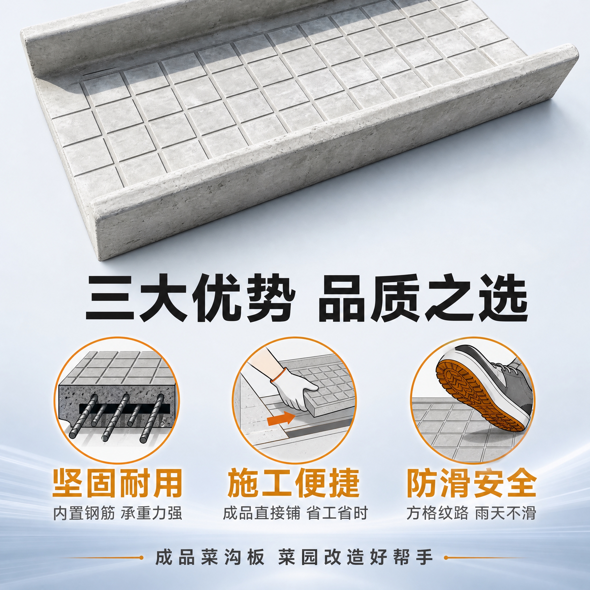 [主图-4] 核心优势图，核心任务：展示菜沟板的三大核心优势—… - 图片创意预览