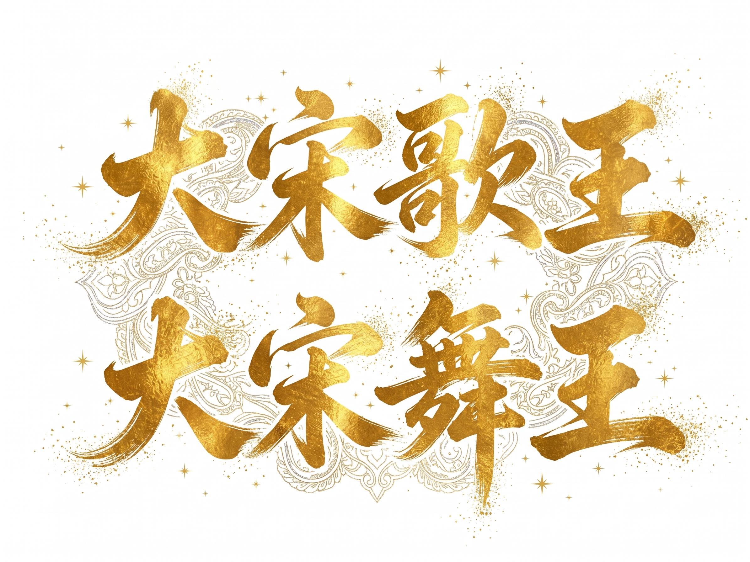 参照图上的字体风格生成同款字体的“大宋歌王”和“大宋舞王”，保… - 图片创意预览