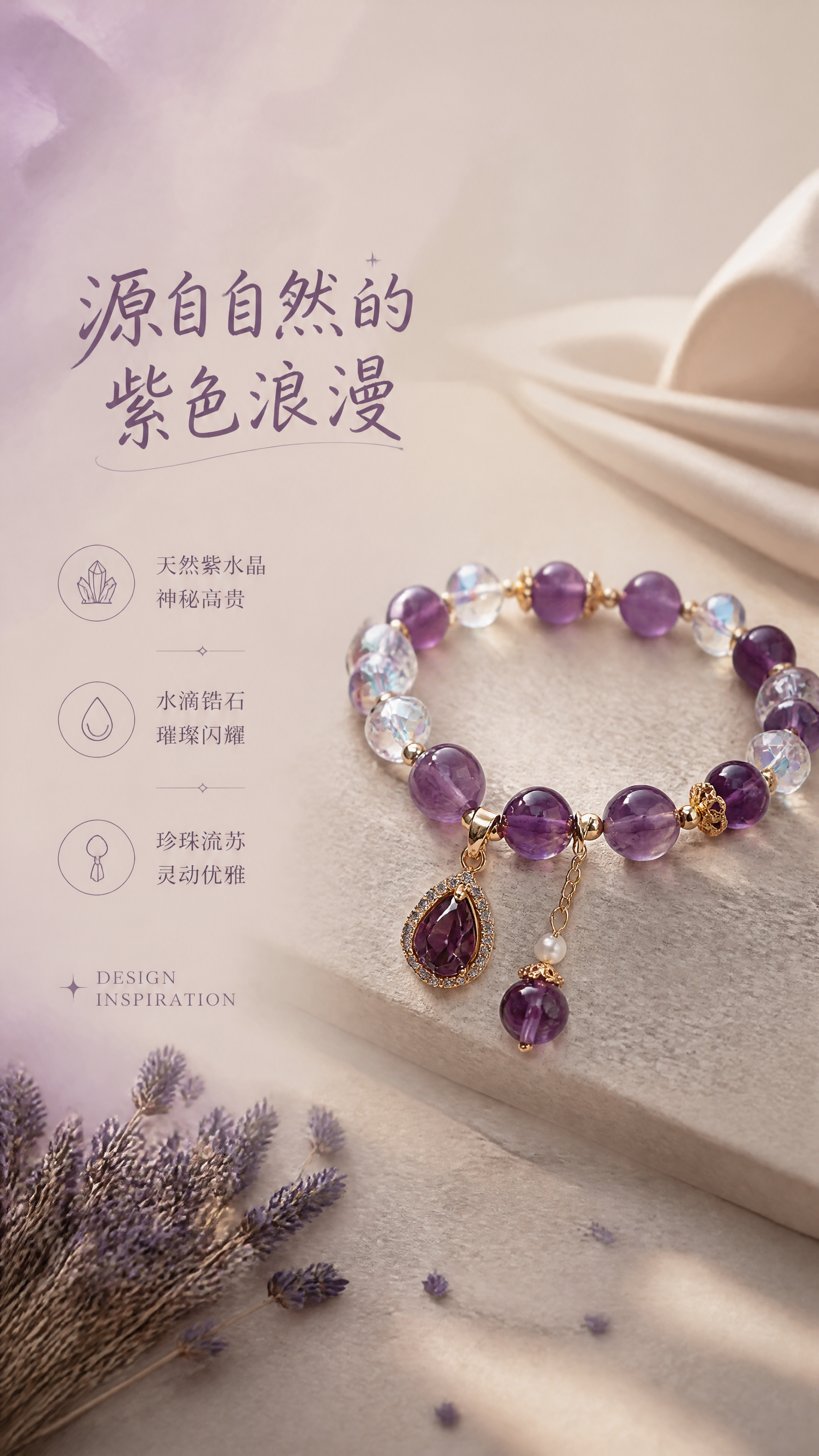 [第2张] 设计理念页-紫水晶灵感故事。本张使用【图2】作为商… - 图片创意预览