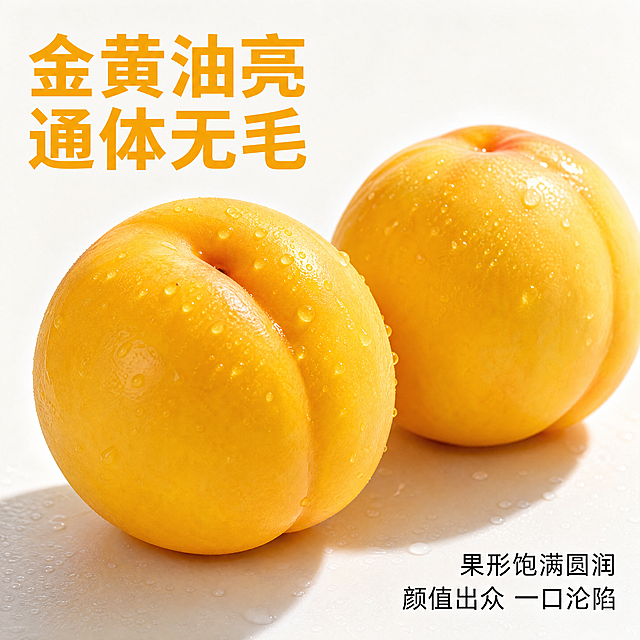 使用电商主图技能生成5张比例1:1的电商主图，适配平台为拼多多，商品为「图片1」「图片1」「图片1」「图片1」，商品卖点为皇后油桃果皮光滑无毛 免洗即食 ✅ 果肉金黄细腻 无渣爽口 ✅ 糖度足纯甜 果香浓郁 ✅ 软硬两吃 老人小孩都爱吃 ✅ 精品礼盒包装 送礼有面 ✅ 产地现摘 新鲜直达 坏果包赔，轮播图 1（整体果堆 + 礼盒全景） 正宗皇后黄油桃 | 桃中精品 新鲜上市 生态产区种植，自然熟成，果香醇厚 轮播图 2（果实特写 + 表皮细节） 金黄油亮 通体无毛 果形饱满圆润，颜值出众，一口沦陷 轮播图 3（切开果肉 + 汁水特写） 金黄果肉 脆甜爆汁 肉质紧实细腻，清甜不腻，满满桃香 轮播图 4（口感介绍） 一桃两吃 风味多样 脆吃爽脆多汁，放软绵密香甜，全家适口 轮播图 5（礼盒展示 + 售后） 精品礼盒装 地道特产 产地直发 全程鲜运 坏果包赔 放心选购