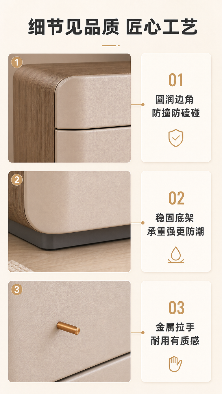 [商品] 使用【图1】DL-8832床头柜；保留圆润弧形边角、… - 图片创意预览