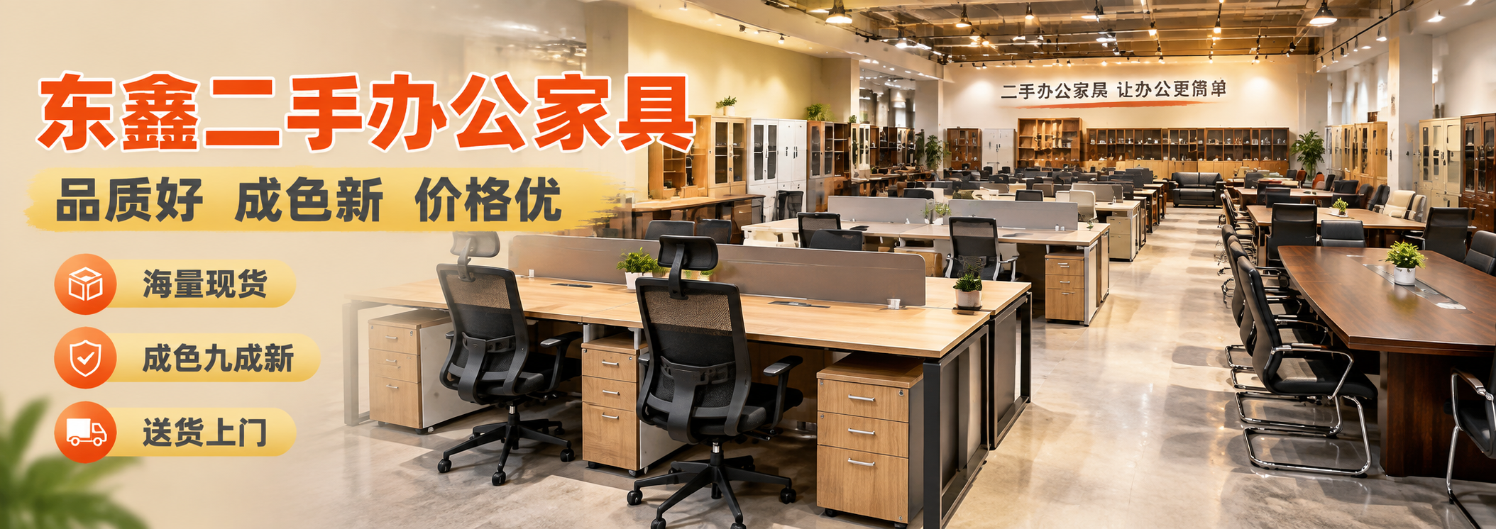[主图-1] 东鑫二手办公家具城店铺主图首图，展示二手办公家具… - 图片创意预览