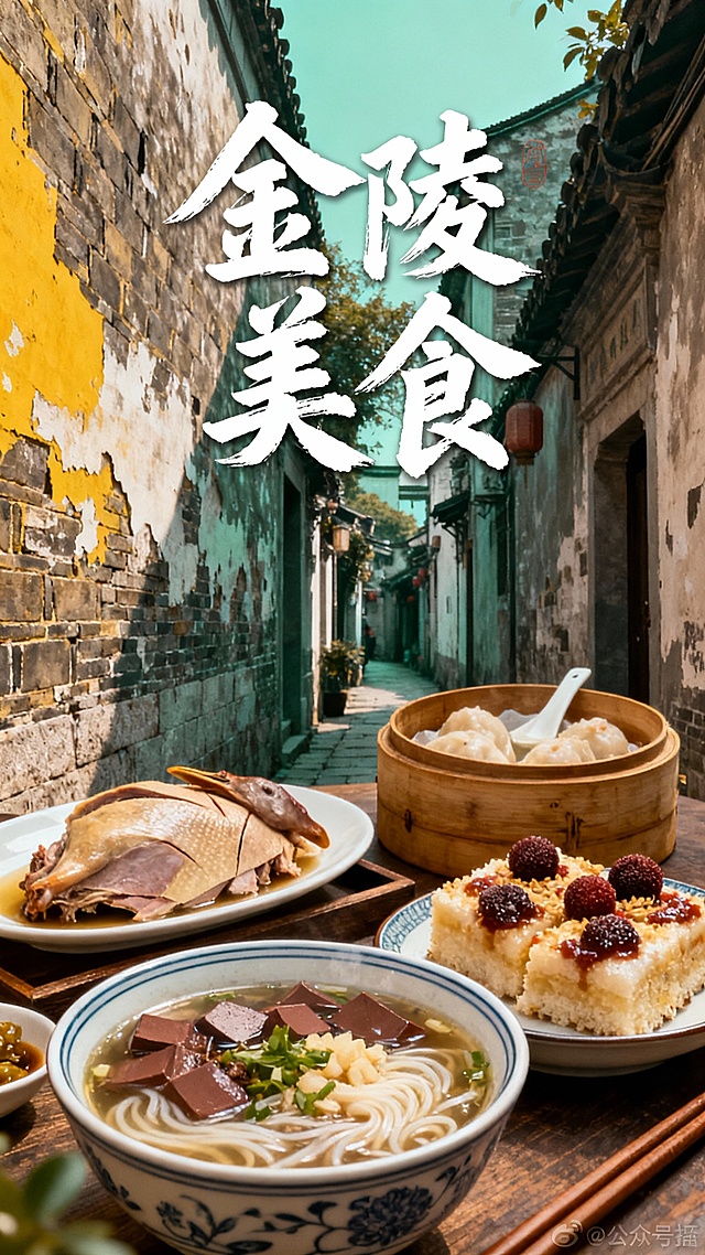 做一个金陵美食的公众号封面