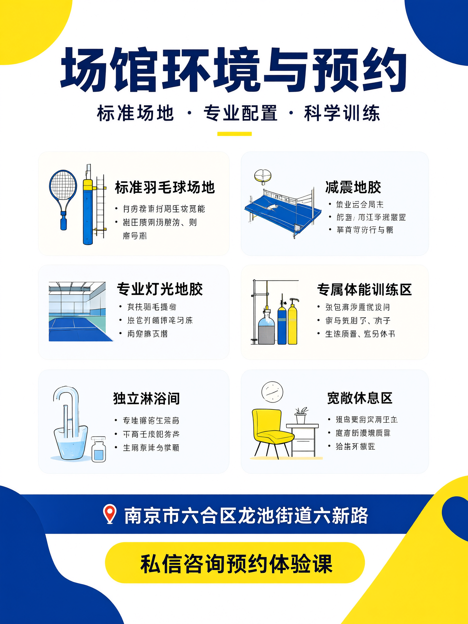 竖版小红书场馆介绍海报，3:4比例，白底，亮黄色与深蓝色撞色大… - 图片创意预览