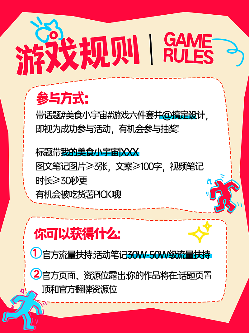小红书游戏规则简约风格配图小红书封面