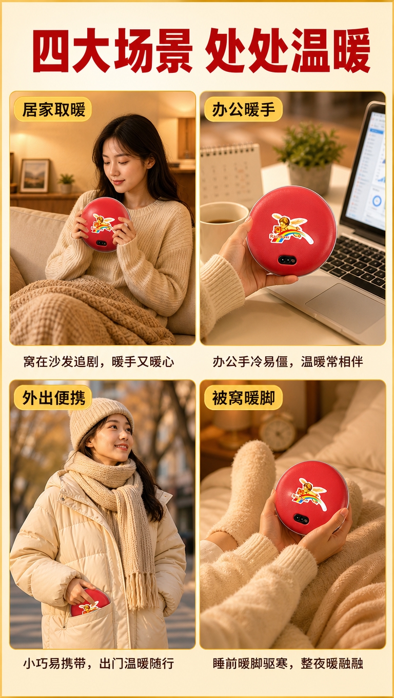 [商品] 使用【图1】彩虹牌红色圆形电热暖手宝；保留圆形造型、… - 图片创意预览