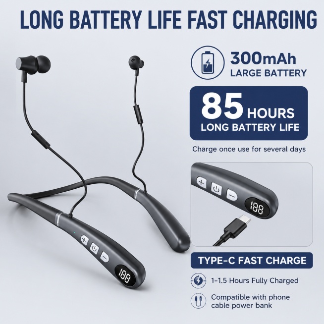 [主图-6] Battery life and charging features display.
[氛围风格] Clear function display, professional sense预览效果