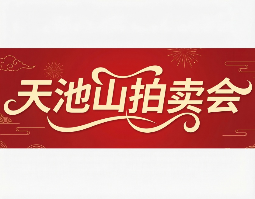 帮我生成这样类似风格的字体，内容是天池山拍卖会「图片1」预览效果