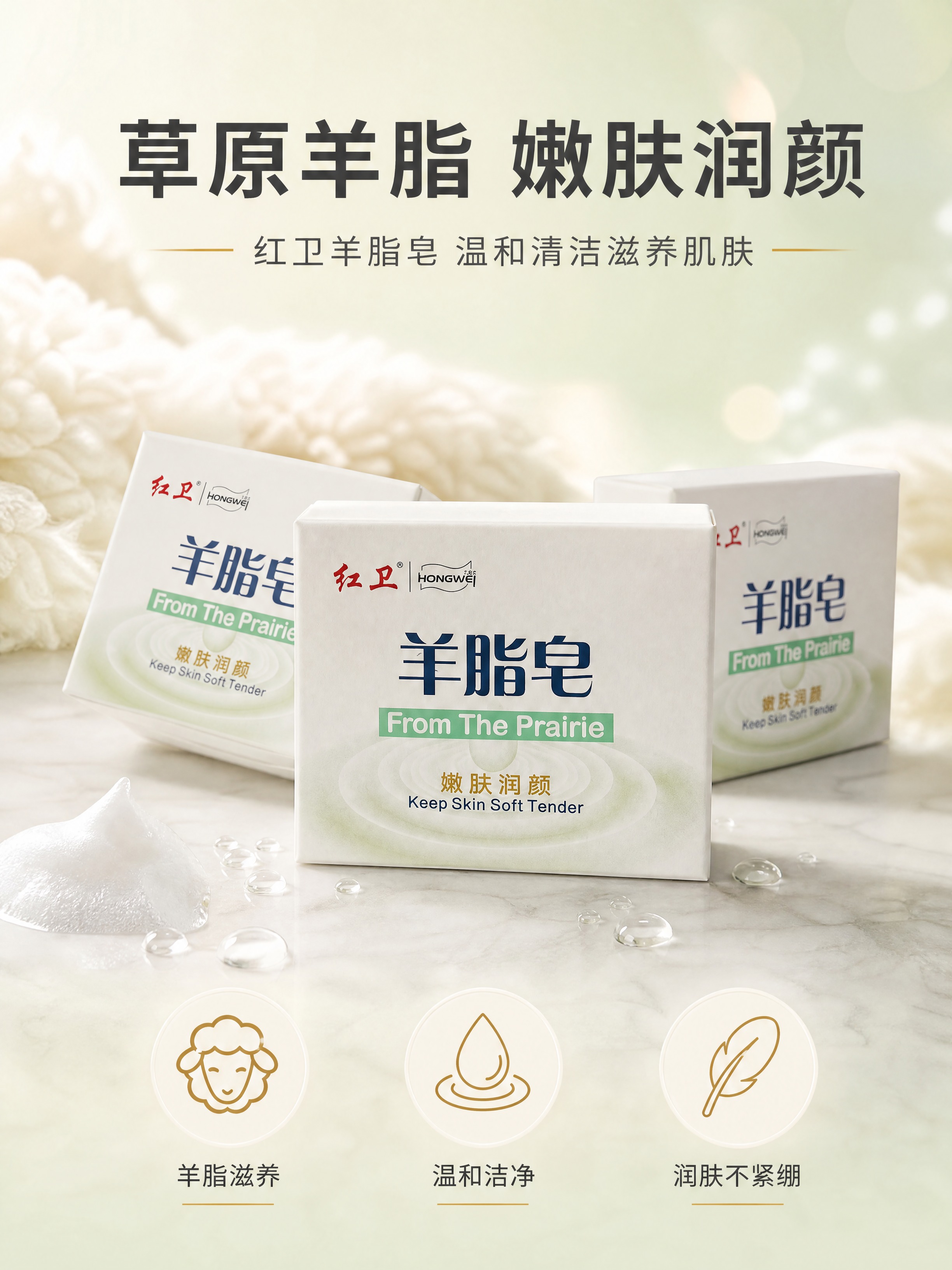 [商品] 使用【图1】红卫羊脂皂产品包装盒；保留白色纸盒包装、… - 图片创意预览