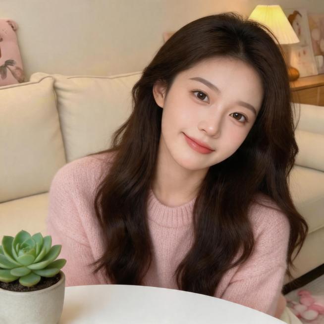 参考提供图片的清新自然风格，生成另一张全新不同长发美女的正方形头像，高清晰，精致五官，自然妆容，人物和参考图中的人完全不同预览效果