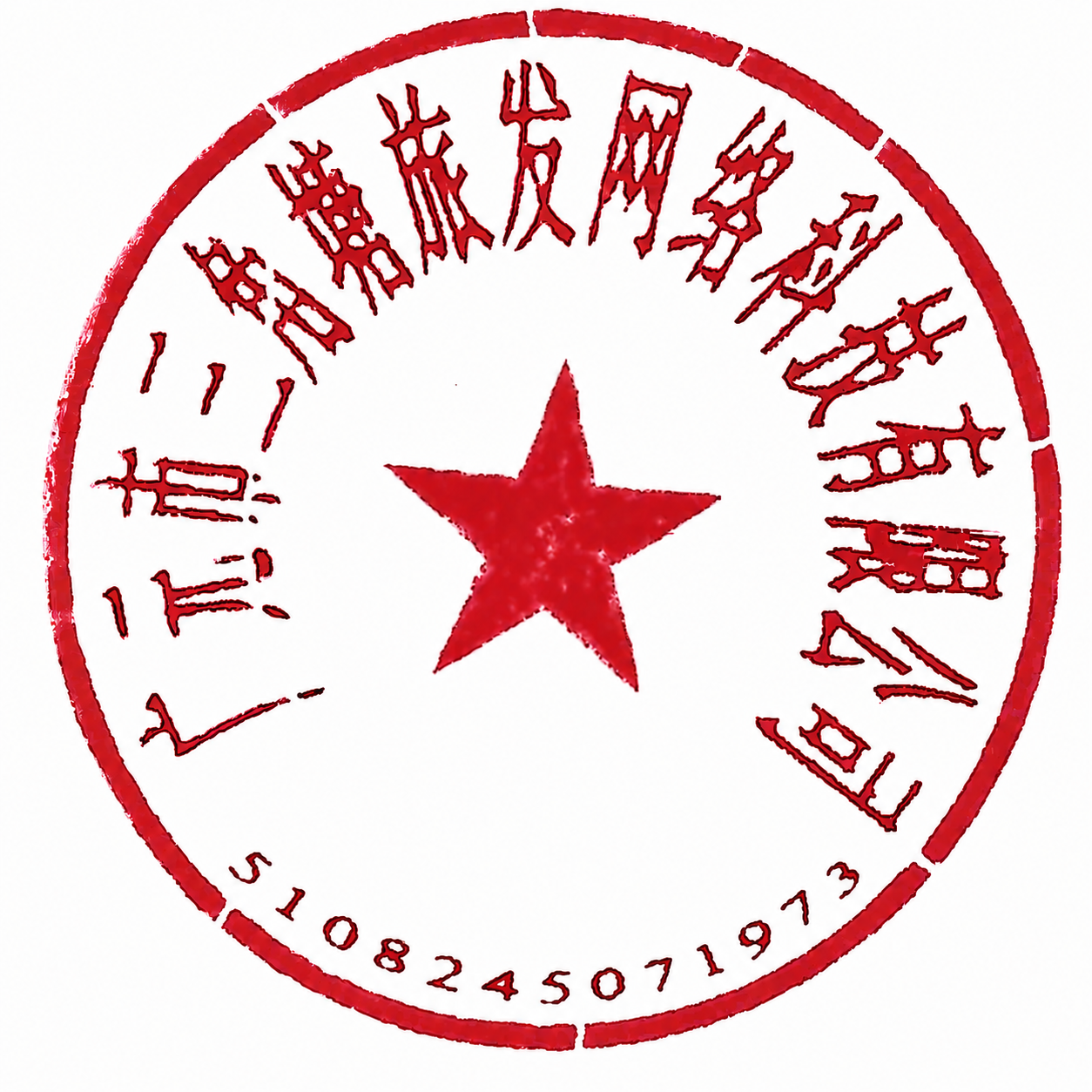 将印章下方的数字编号修改为"5108245071973"，即在… - 图片创意预览