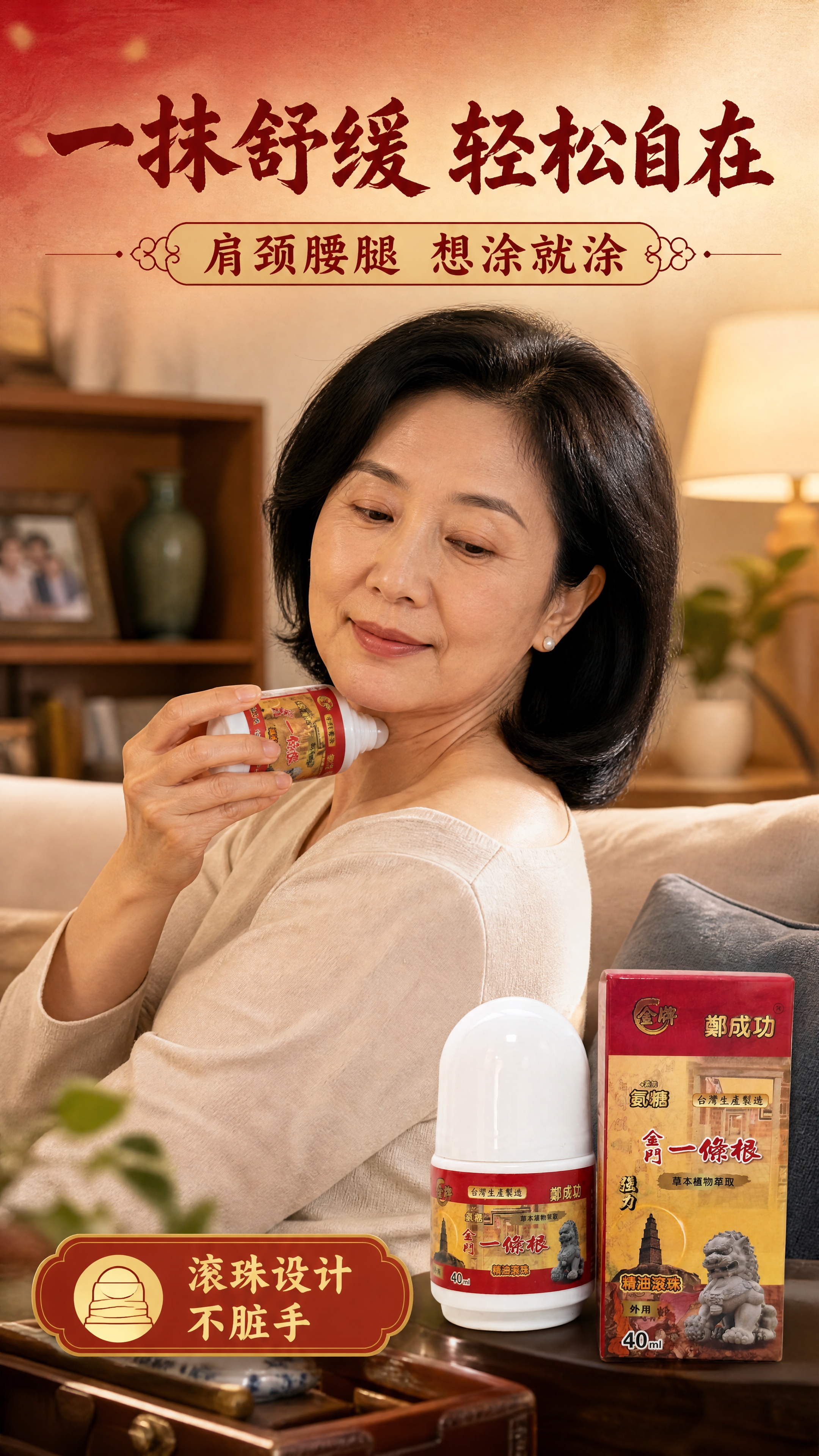 [商品] 使用【图1】金牌郑成功金门一条根氨糖精油滚珠（40m… - 图片创意预览