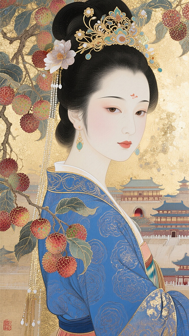 古典中式工笔风，鎏金装饰细腻华丽，展现传统美感与节日喜庆氛围。