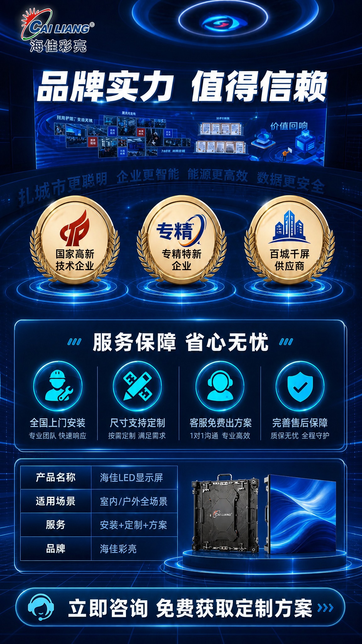参考原图版式构图和所有文字内容，将整体色调改为深蓝色系科技风。… - 图片创意预览