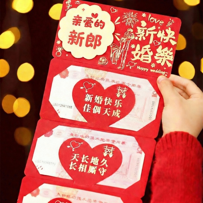 将文字改为亲爱的新郎，生成高清图预览效果