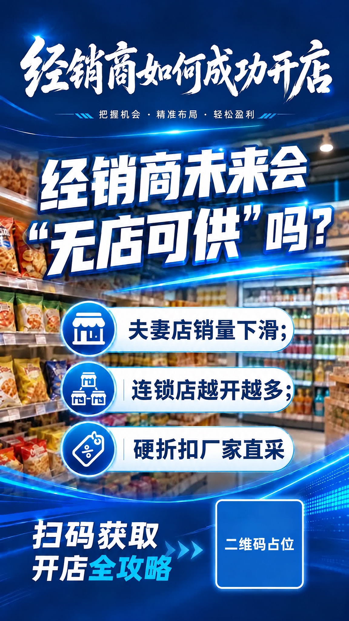将图片中三个蓝色圆形图标进行替换：第一个（夫妻店销量下滑前）的… - 图片创意预览