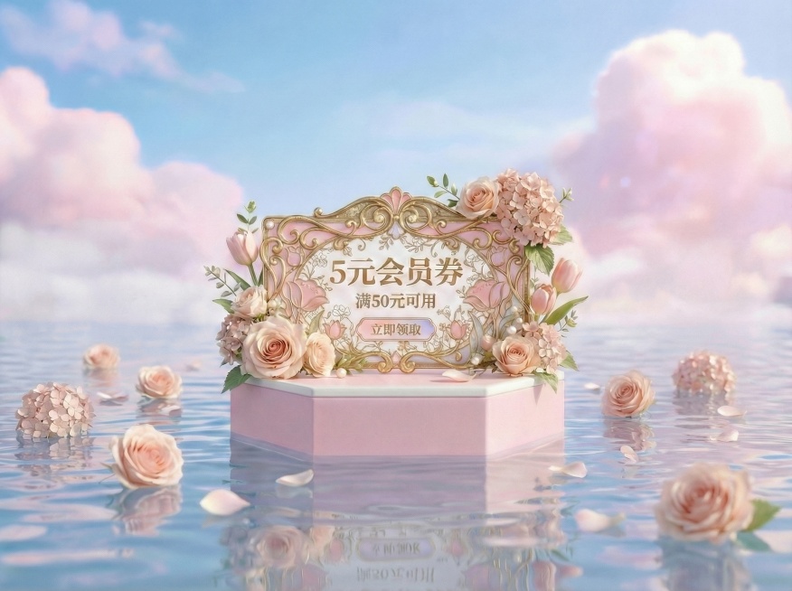 水面上加点花朵点缀预览效果