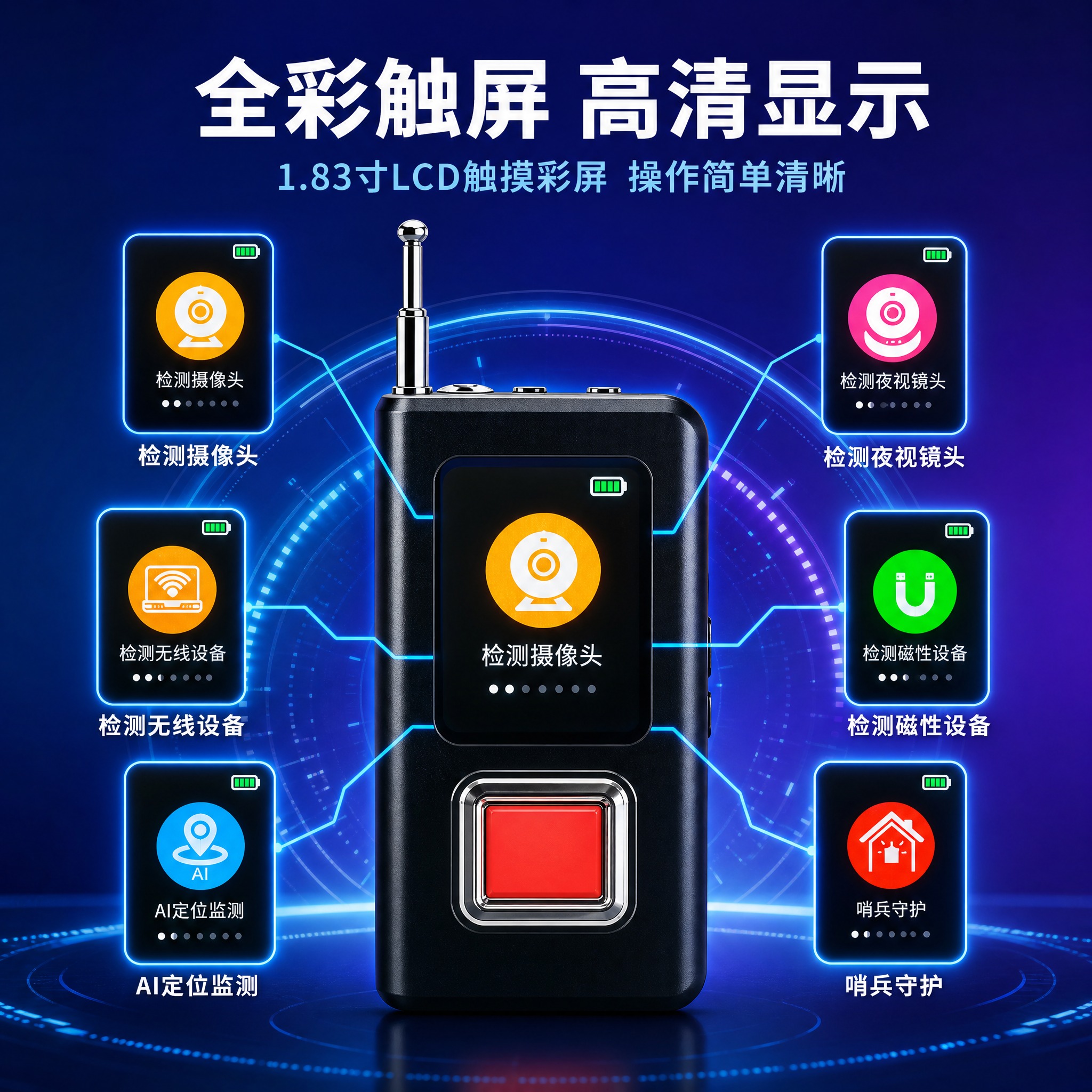 [主图-3] 产品证据与结构细节，展示T20探测器的全彩触摸屏… - 图片创意预览