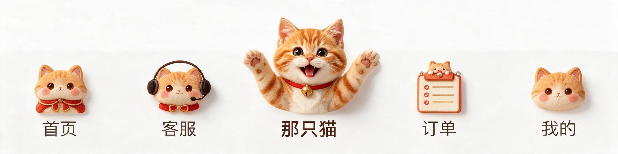 小程序底部tab栏图标，共5个，从左到右依次为：首页、客服、那… - 图片创意预览