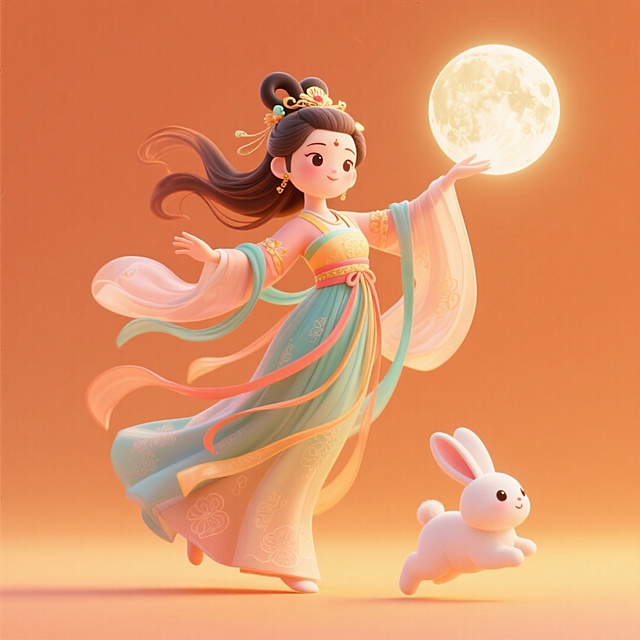 3D动漫风格元素 | 嫦娥电商素材