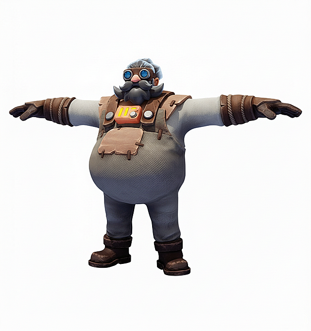角色站姿为T-Pose