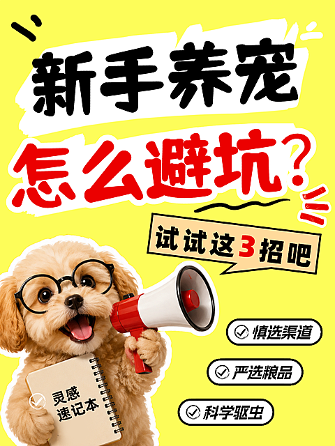 新手养宠怎么避坑？--小红书封面