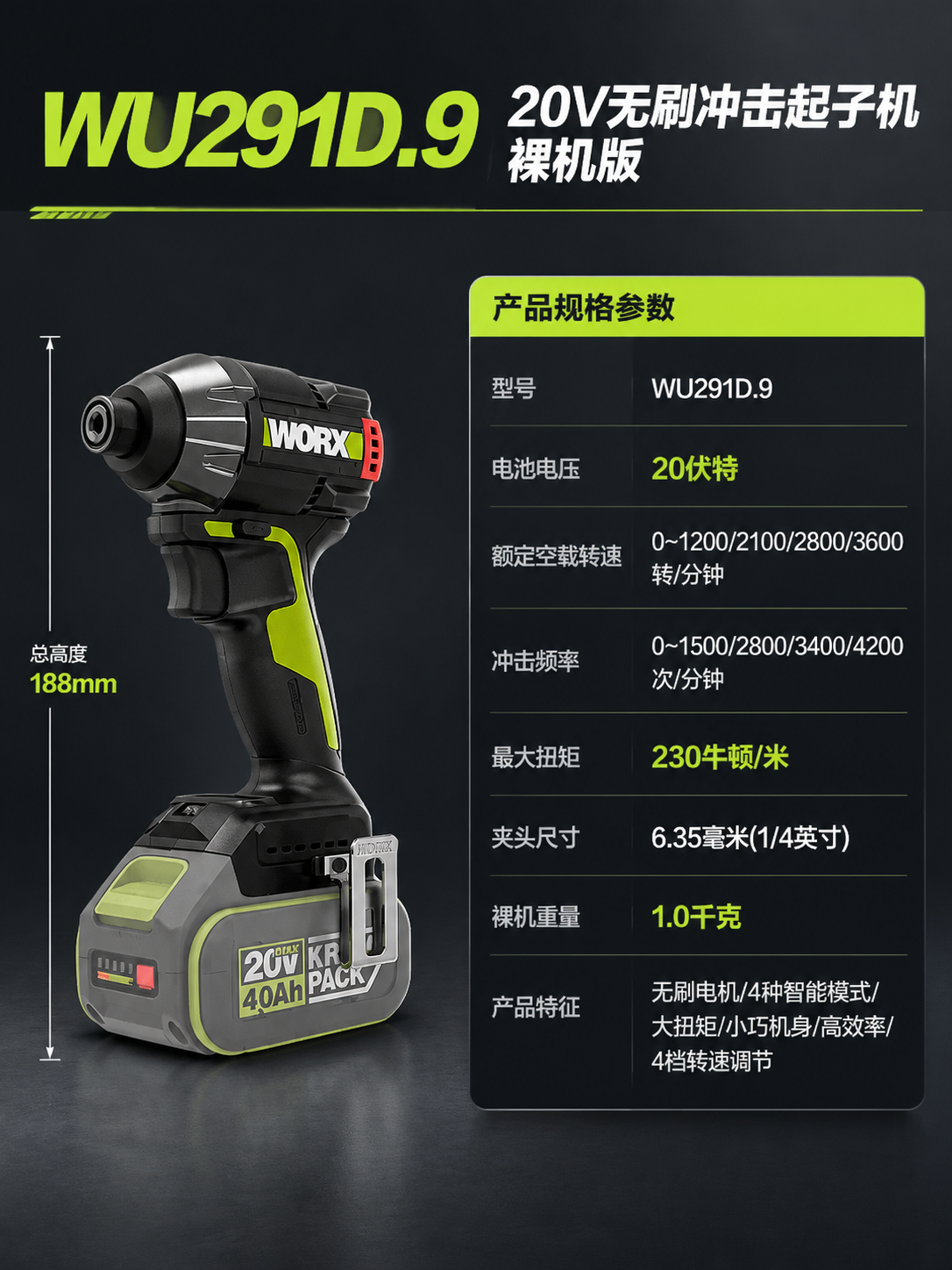 [商品] 使用【图1】威克士WU291D.9 20V无刷冲击起… - 图片创意预览