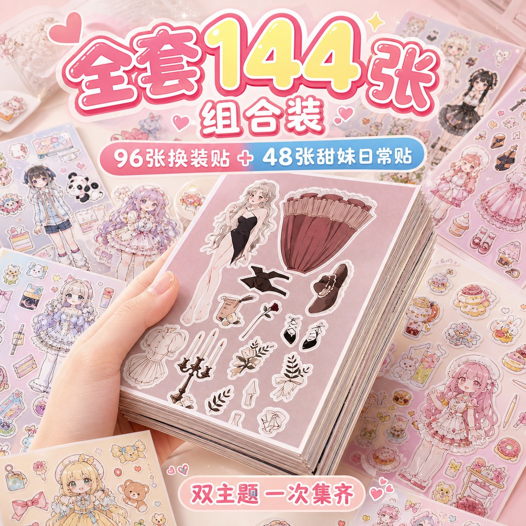 1:1电商SKU主图，甜美可爱软萌少女风，明亮通透的奶油白+浅… - 图片创意预览