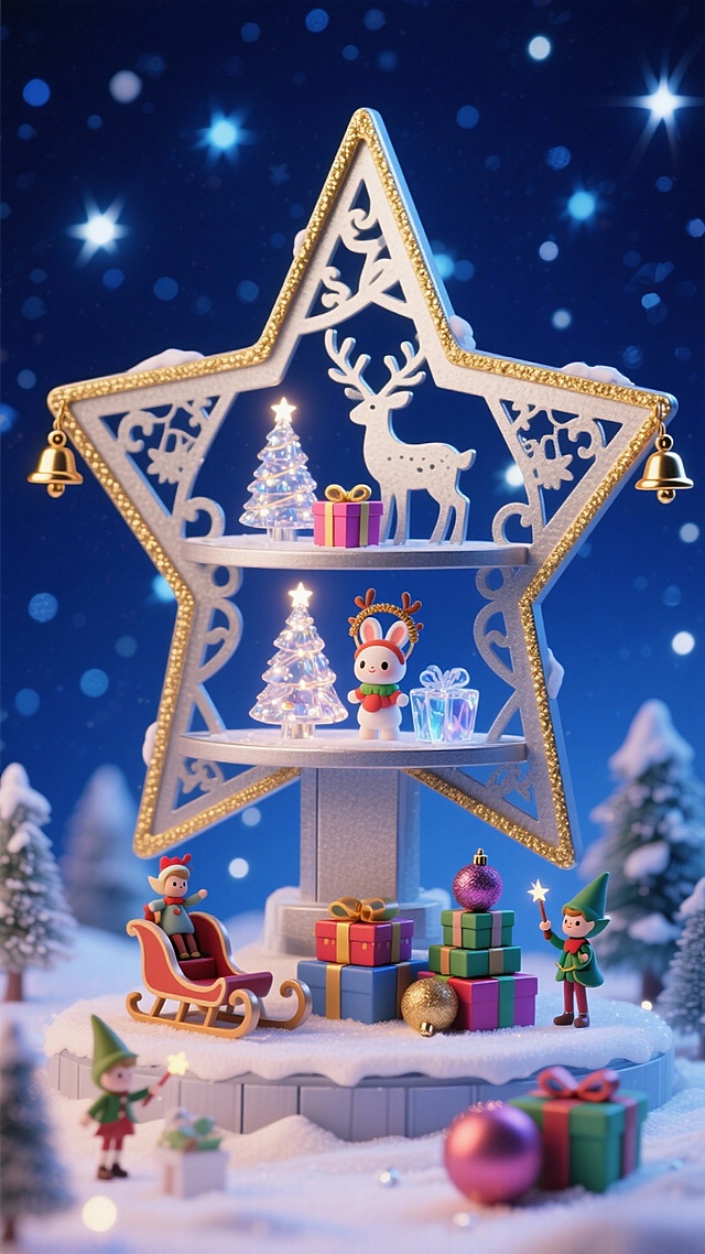 金属镂空巨型星星圣诞树