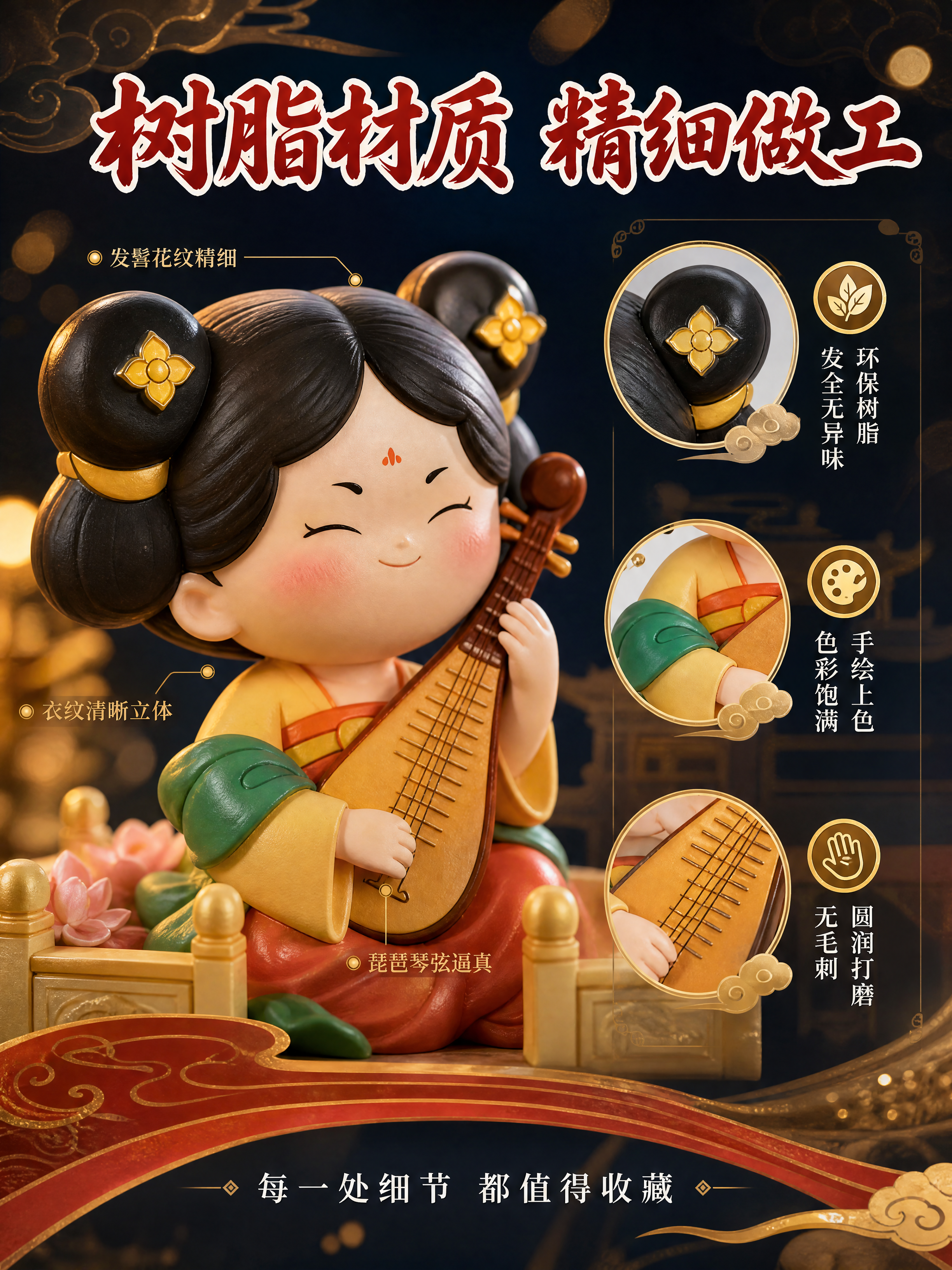 [商品] 使用【图1】唐小主盲盒；生成弹琵琶款手办的立体特写，… - 图片创意预览