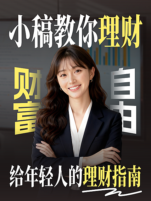 理财知识经验分享科普大字人像小红书封面