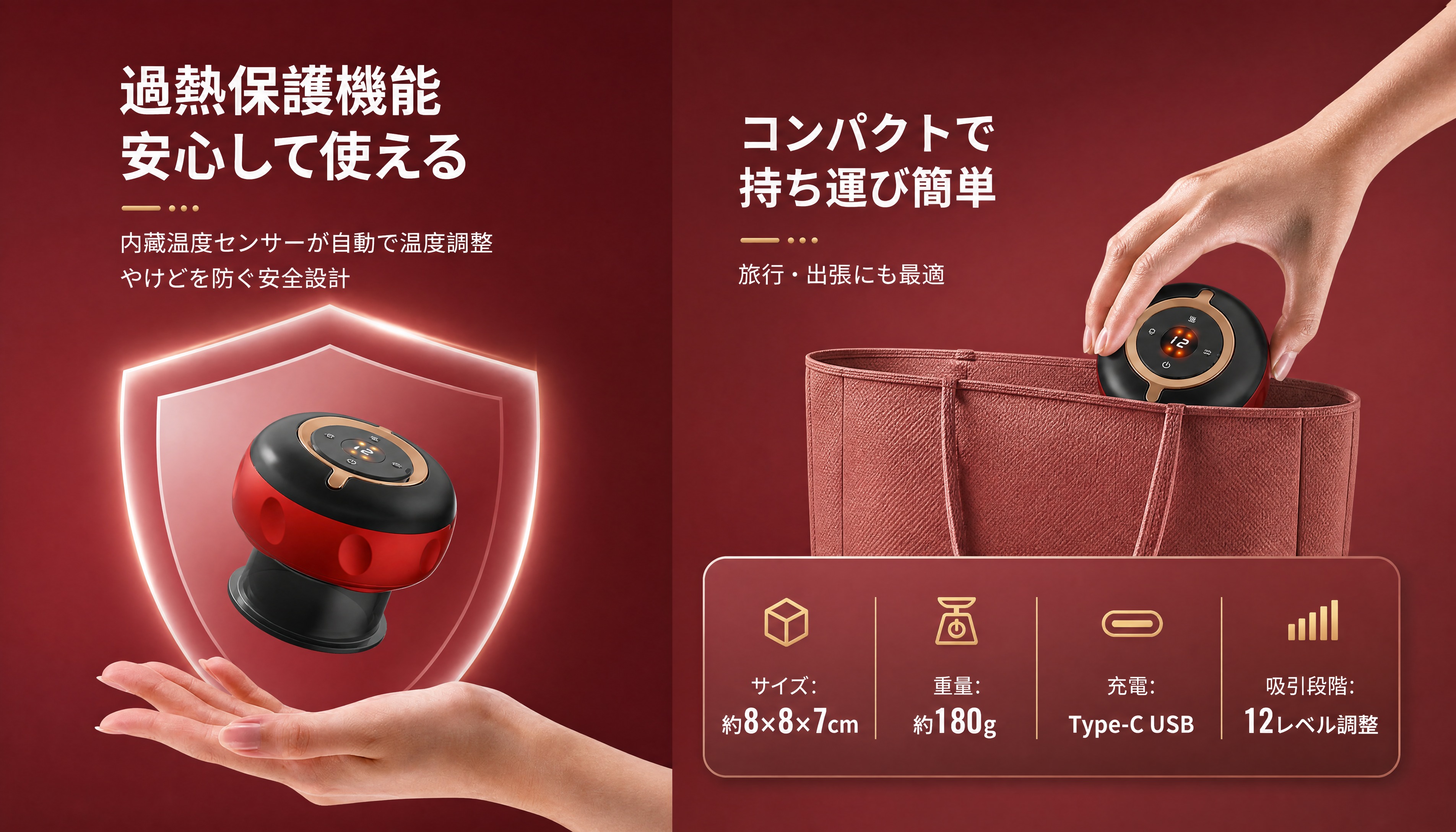 [商品] 使用【图7】【图8】产品图；保留红黑圆形拔罐仪外观、… - 图片创意预览