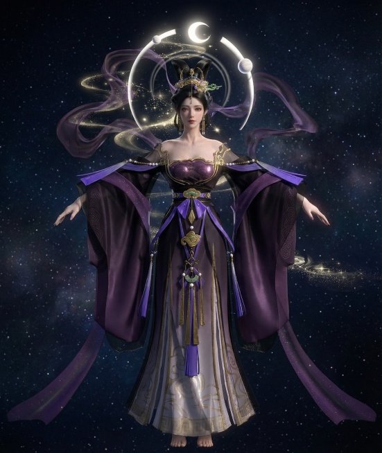 保持原画正视图Apose姿势不变，转化为超写实3D渲染，光追渲染，唯美光线渲染预览效果