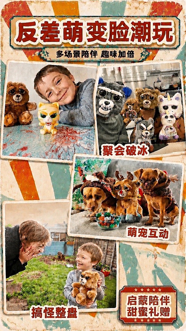 将第二张图右下角的“聚会破冰”文字移动到第二张图片的左下角位置，保持文字样式、颜色、字体完全不变，移动后空出的右下角区域使用原背景纹理填充，保持整张图整体复古美式风格不变，其他内容不变