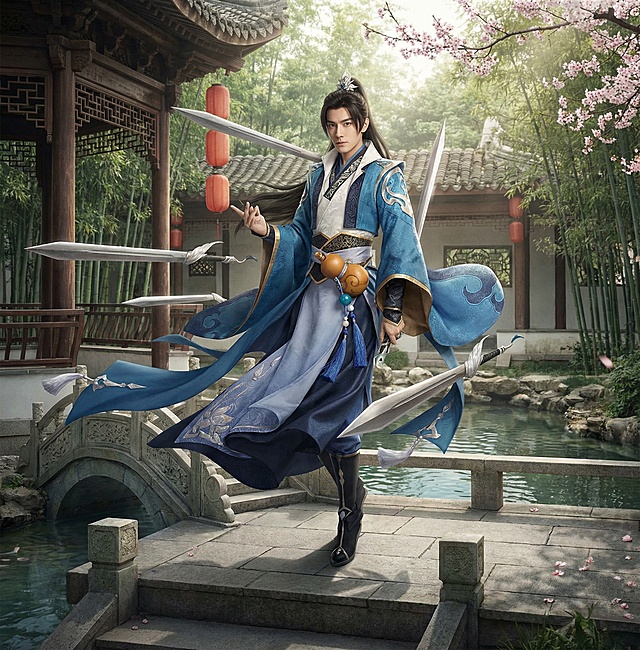 「图片1」「图片1」「图片1」「图片1」把这张图变成真人摄像风格的，加上古代背景