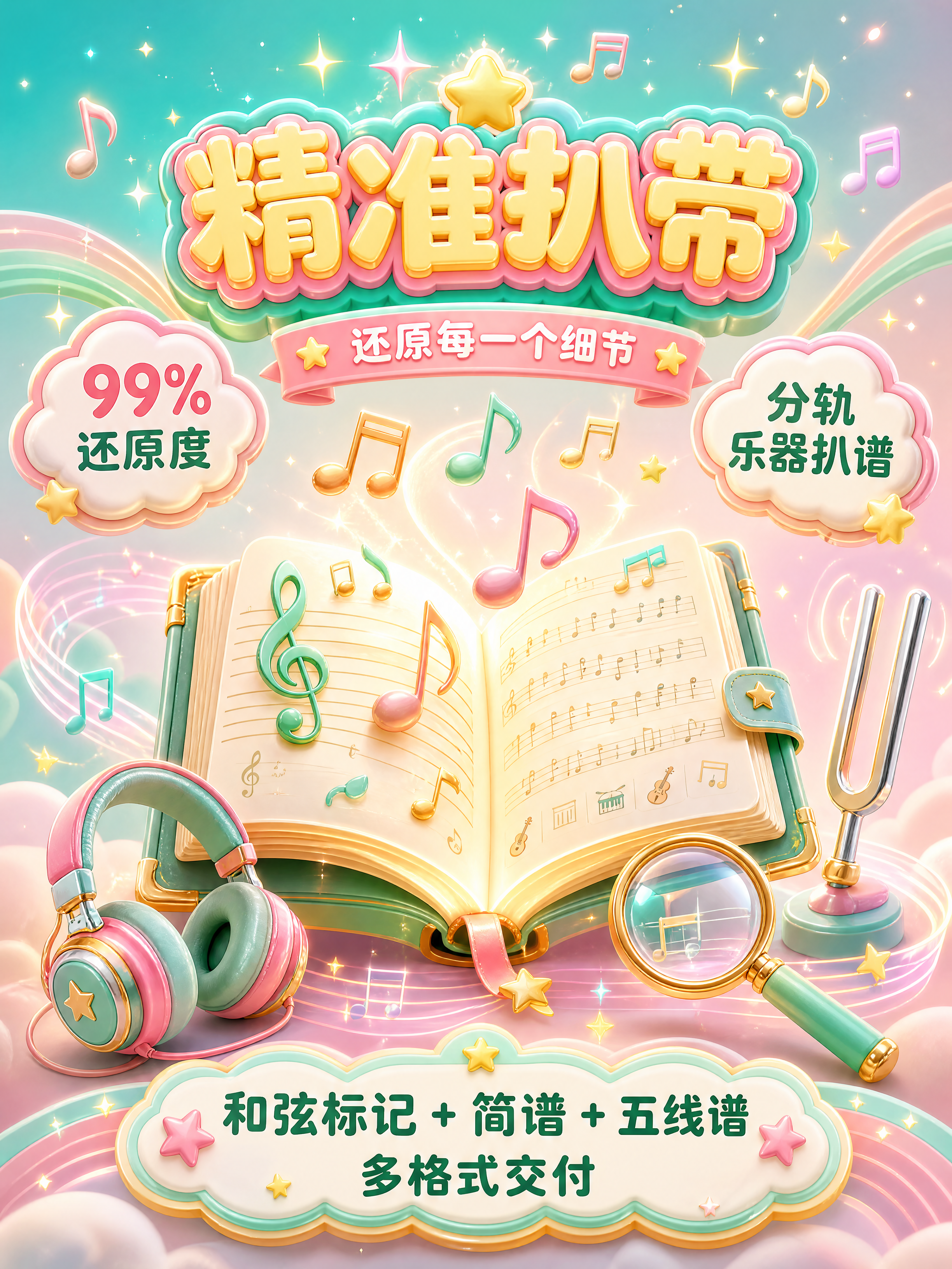 [商品] 使用【图1】【图2】作为音乐服务视觉风格参考；保留3… - 图片创意预览