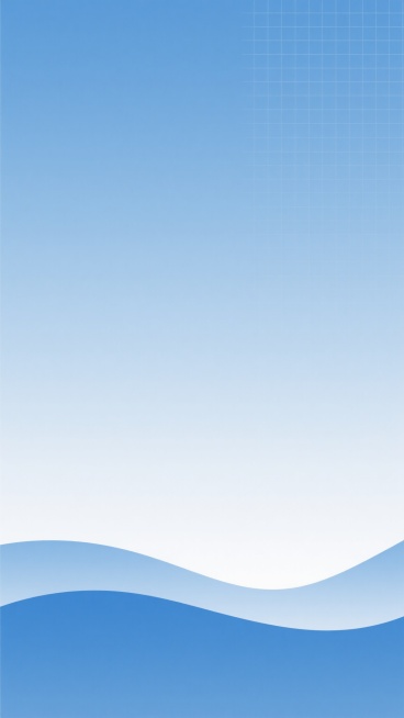蓝色渐变背景，大面积留白，柔和的浅蓝色到白色渐变过渡，右上角有细密的网格线条装饰，底部有流畅的波浪形曲线，整体呈现出宁静、简洁、现代的设计感，光影柔和，色彩和谐统一，具有极高的信息传达效率和视觉舒适度。预览效果
