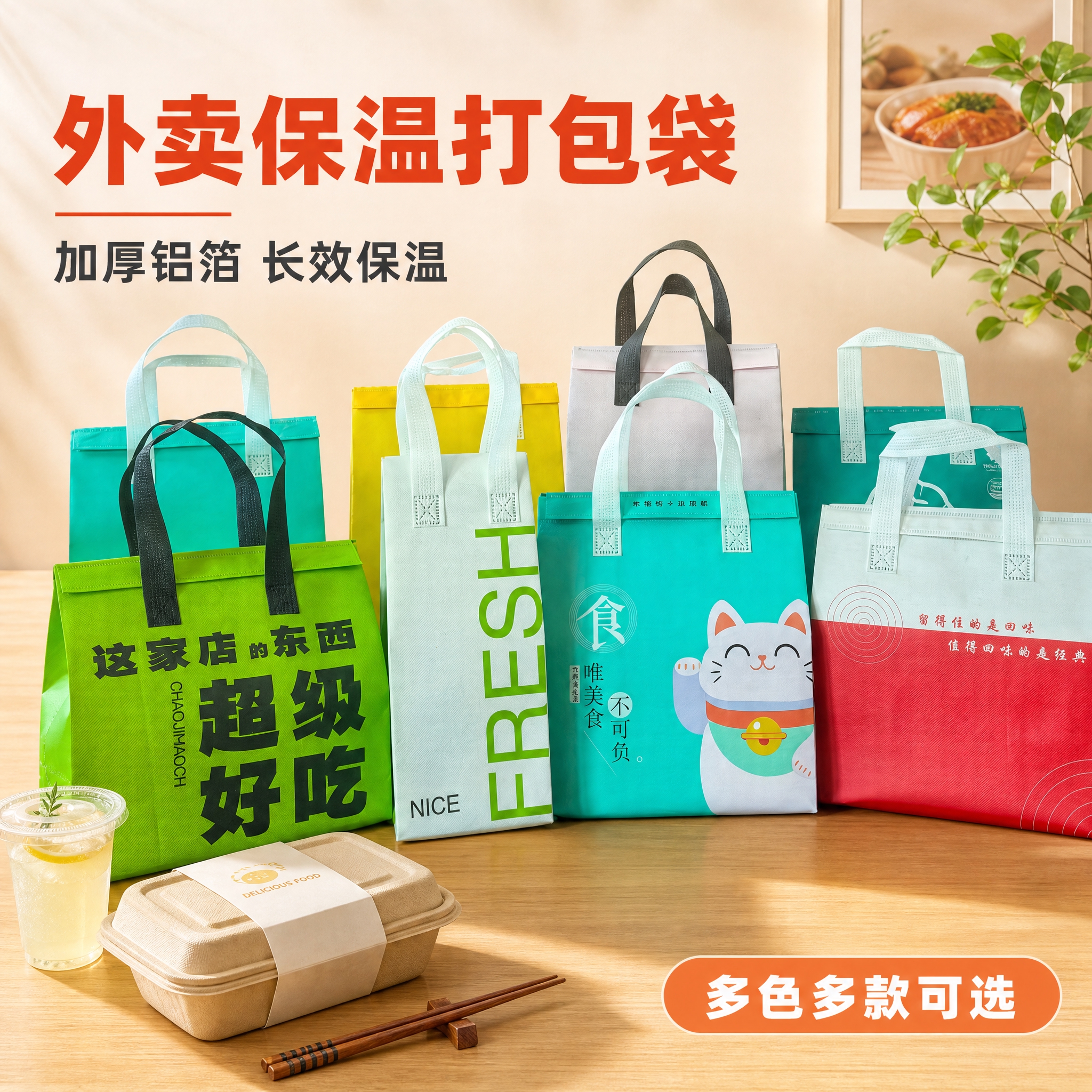 [主图-1] 外卖保温打包袋首图，突出产品整体外观与餐饮外卖使… - 图片创意预览