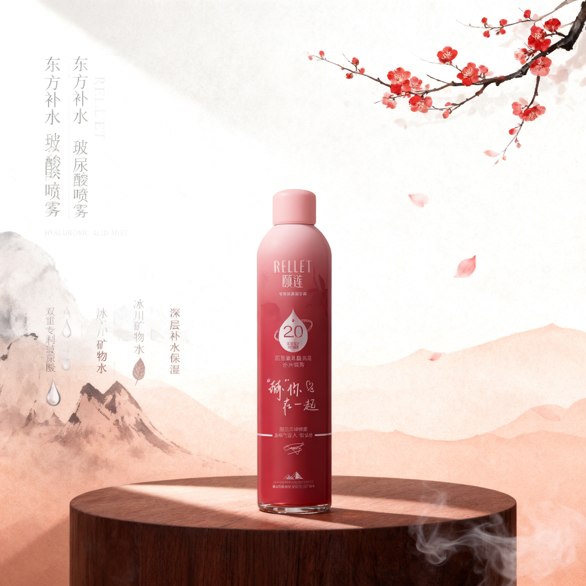 [单张主图] 颐莲玻尿酸深层补水喷雾 国风主题电商主图 高级氛… - 图片创意预览