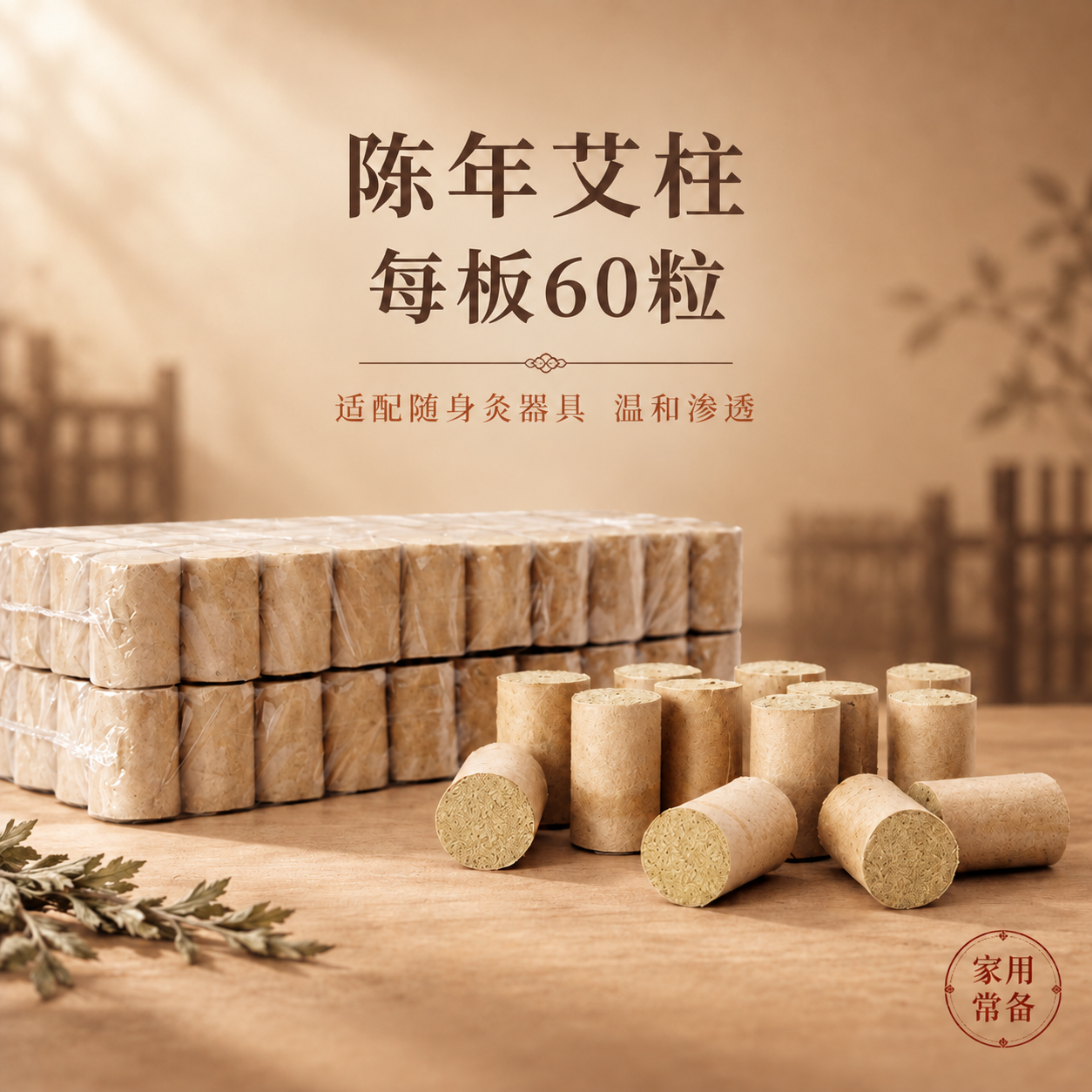 基于这张陈年艾柱主图进行修改，保持整体画面、产品、背景、光影、… - 图片创意预览
