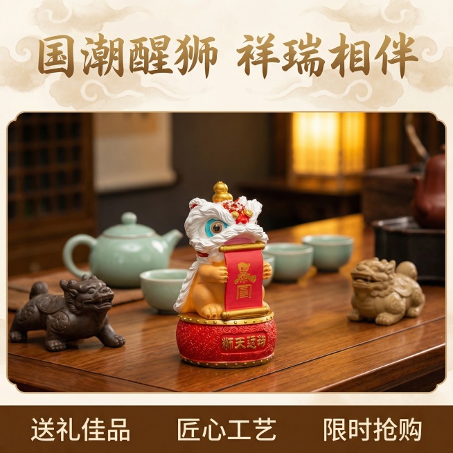 更换背景，变为茶室背景，尺寸为电商主图，增加卖点“送礼佳品  限时抢购”预览效果