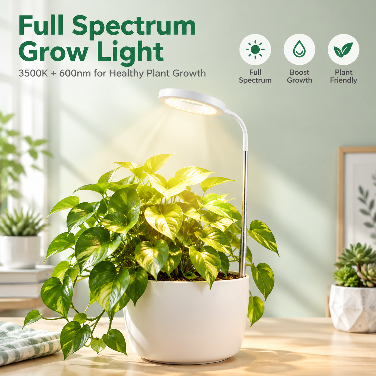 [主图-2] 全光谱补光效果展示，室内盆栽植物使用场景。 [统… - 图片创意预览