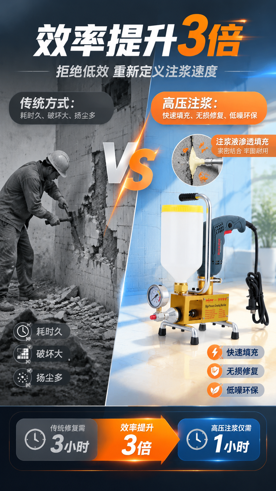 [商品] 使用【图1】空鼓注浆机；保留金色机身、深灰蓝电机、白… - 图片创意预览