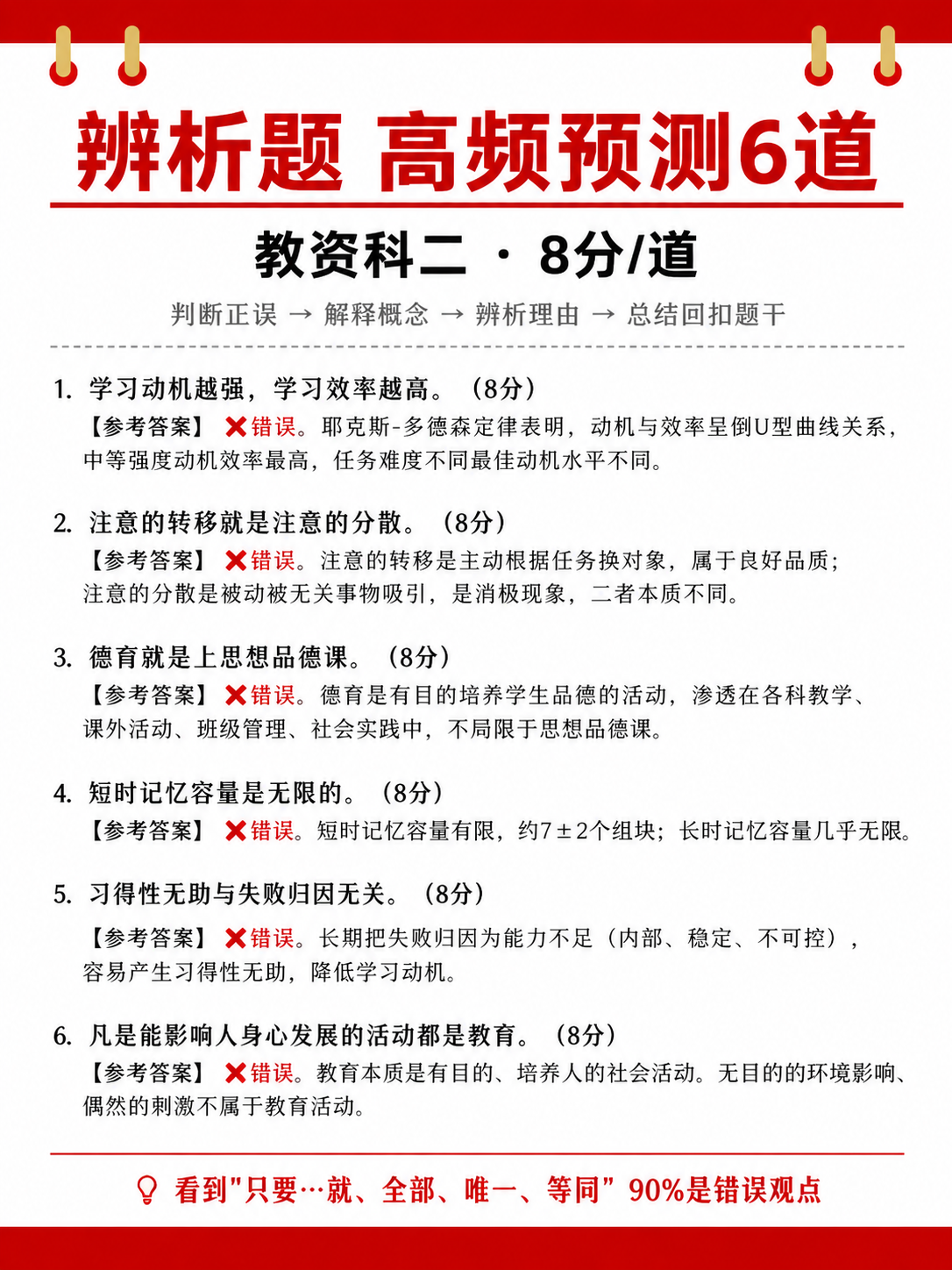 模仿参考图的红色党政试卷风格，制作一张竖版教资辨析题专题卷。顶… - 图片创意预览