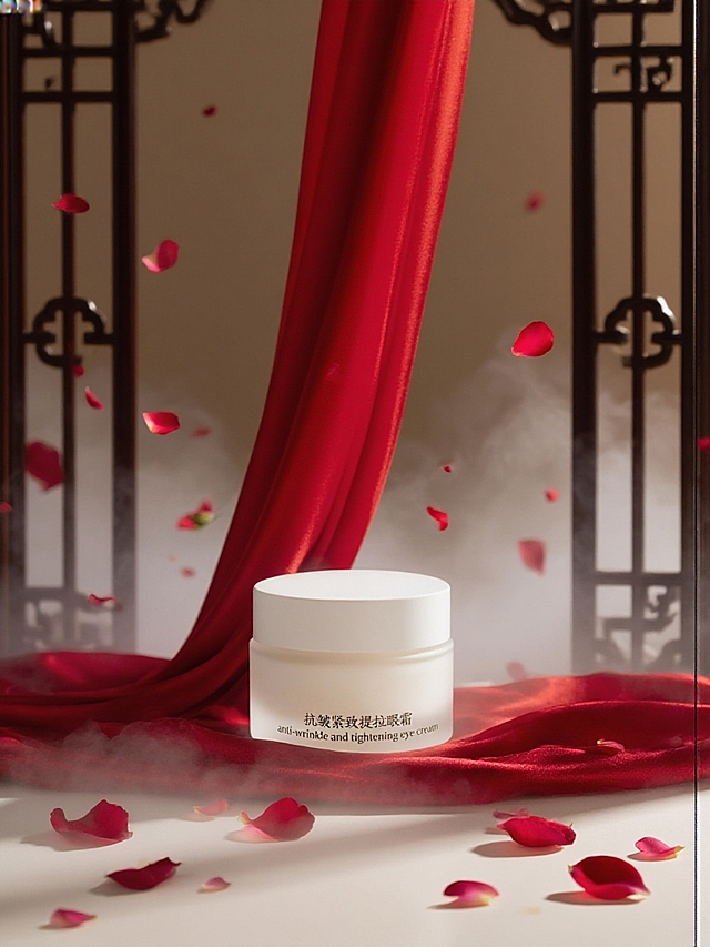 中式古典美感，轻拟物风设计，红绸与花瓣营造唯美国潮氛围。