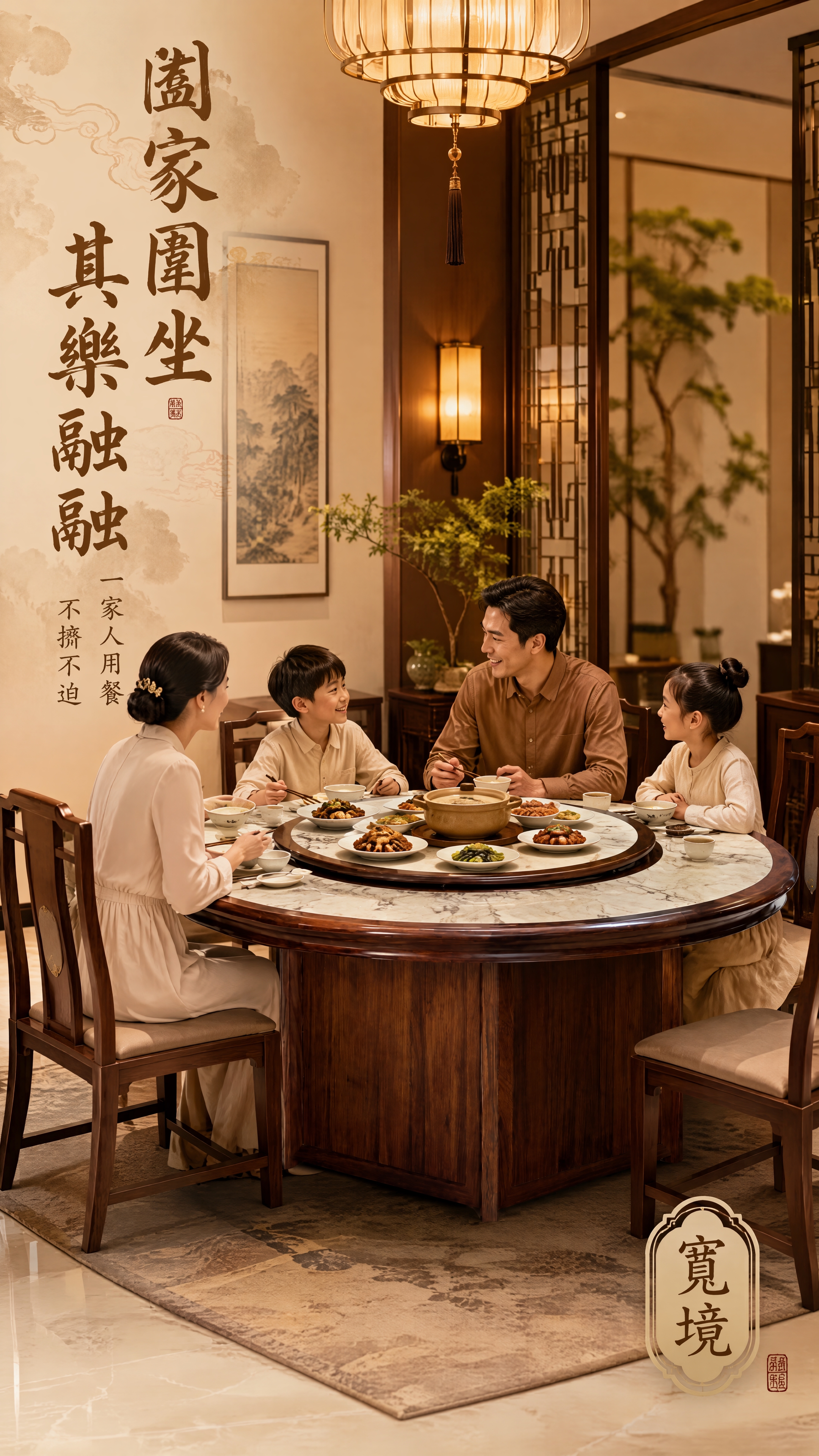 [第3张] 家庭用餐场景页-一家人围坐不拥挤氛围。本张使用【图… - 图片创意预览