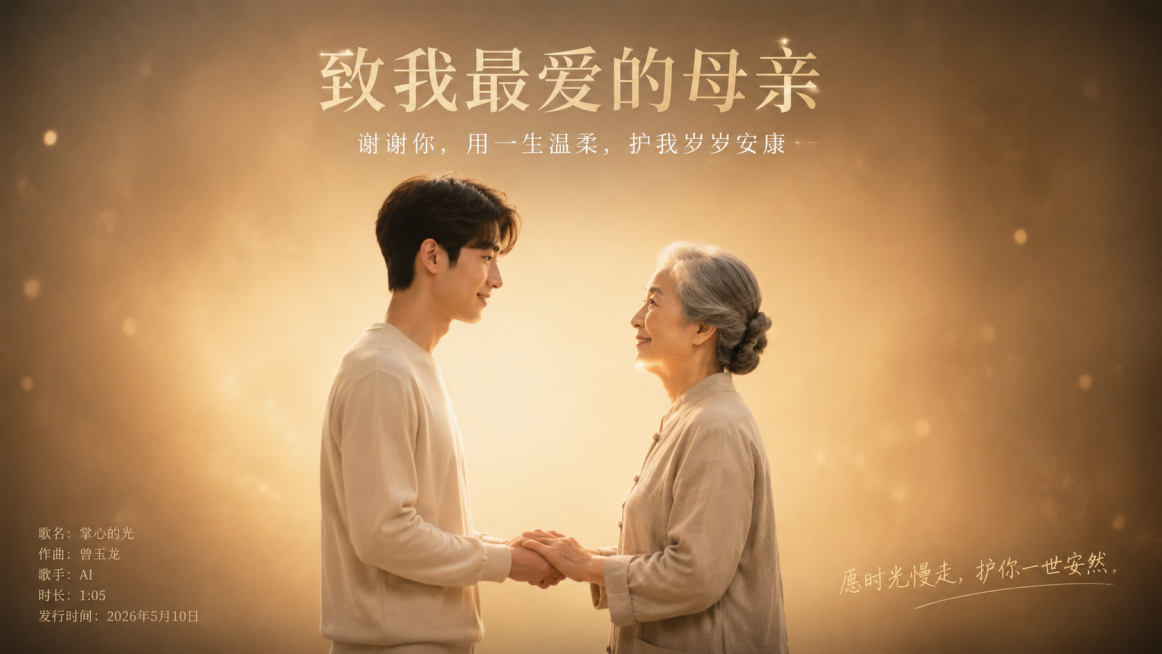 MV结束页面海报，延续MV封面一致风格，影视级电影质感，柔光抒情基调，暖金色调（色温5900K，冷暖平衡细腻），8K超清（7680×4320），浅景深虚化（光圈f1.8），胶片颗粒感（强度12%），电预览效果