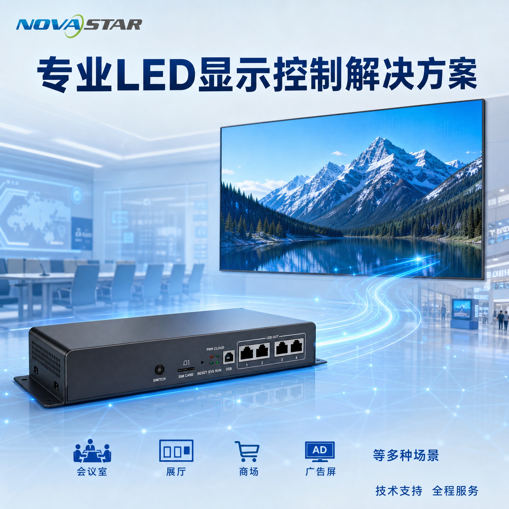 [主图-5] 应用场景图，展示LED显示屏控制真实使用场景。… - 图片创意预览