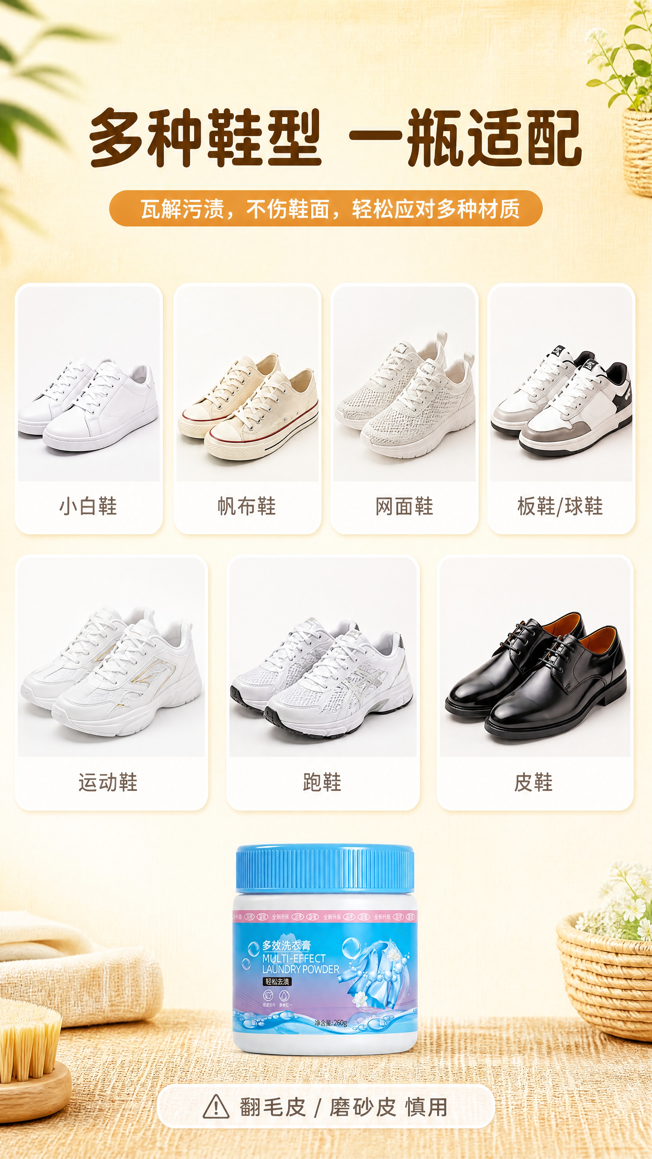 [详情页-屏6] 适用鞋面，展示多鞋型适配范围。 [统一基调]… - 图片创意预览